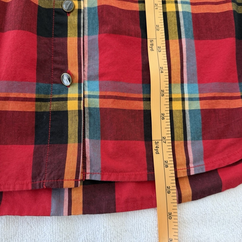 VTG Liz Wear Shirt Womens Large Plaid Cotton Button Up Long Sleeve Claiborne - Picture 8 of 11